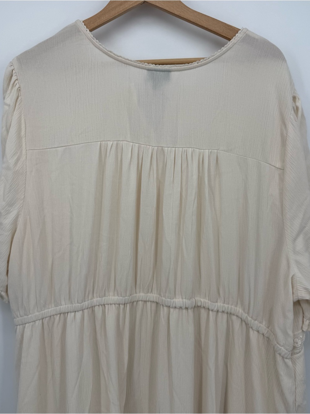 Torrid Whisper Cream Gauze Maxi Dress Size 4X Cottagecore Puff Sleeve Plus - Picture 12 of 13